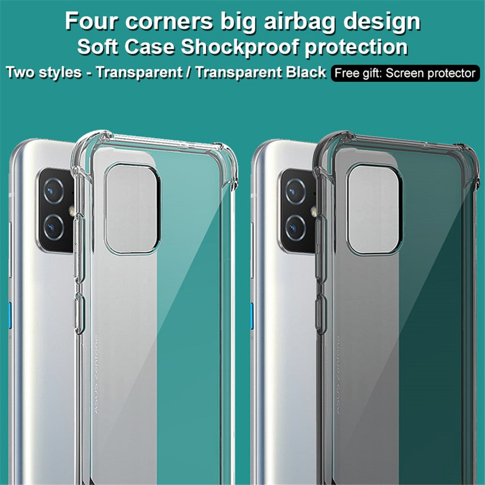 IMAK Fleksibelt TPU-cover Stødabsorberende cover med High Definition skærmbeskytter til Asus Zenfone 8 ZS590KS