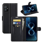 Kortholder Litchi Læderetui til Asus Zenfone 8 ZS590KS Mobiltelefon Stand Cover