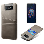 Læderbelagt PC-cover Mobiltelefon Beskyttelsesetui med Dobbelt Kortlomme til Asus Zenfone 8 Flip