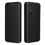 Carbon Fiber Texture Auto-absorbed Leather Cell Phone Case Shell with Card Holder for Asus Zenfone 8