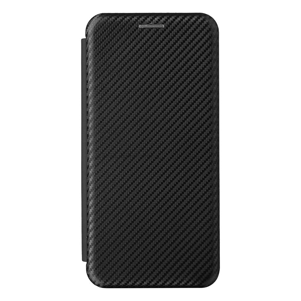 Carbon Fiber Texture Auto-absorbed Leather Cell Phone Case Shell with Card Holder for Asus Zenfone 8
