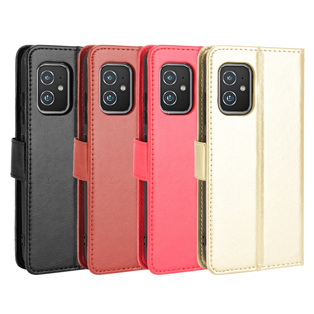 Crazy Horse Texture PU læder pung cover med stander til Asus Zenfone 8 ZS590KS