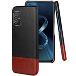 IMAK Ruiyi Series Bi-Color PU Leather Coated PC Cell Phone Back Case Shell with Screen Protector for Asus Zenfone 8 ZS590KS