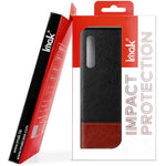 IMAK Ruiyi Series Bi-Color PU Leather Coated PC Cell Phone Back Case Shell with Screen Protector for Asus Zenfone 8 ZS590KS