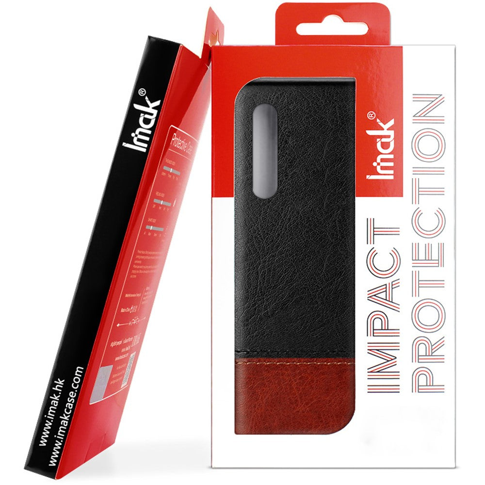 IMAK Ruiyi Series Bi-Color PU Leather Coated PC Cell Phone Back Case Shell with Screen Protector for Asus Zenfone 8 ZS590KS