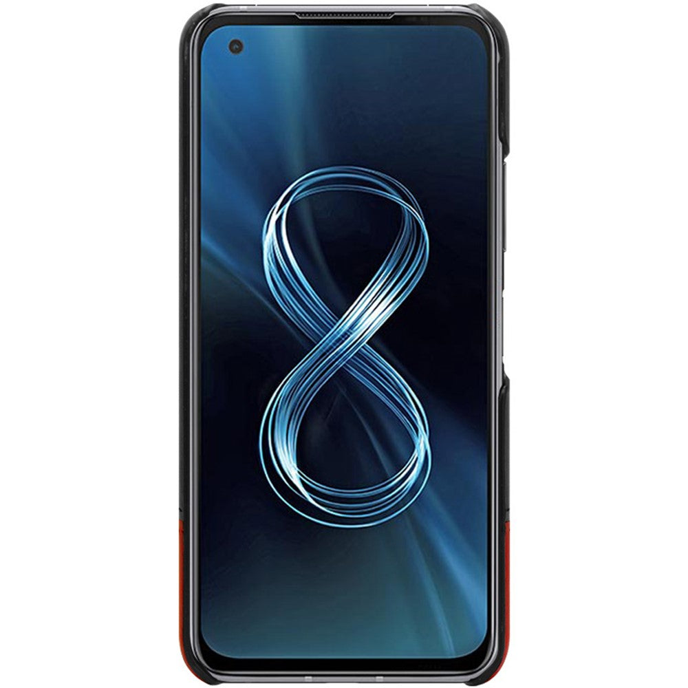 IMAK Ruiyi Series Bi-Color PU Leather Coated PC Cell Phone Back Case Shell with Screen Protector for Asus Zenfone 8 ZS590KS