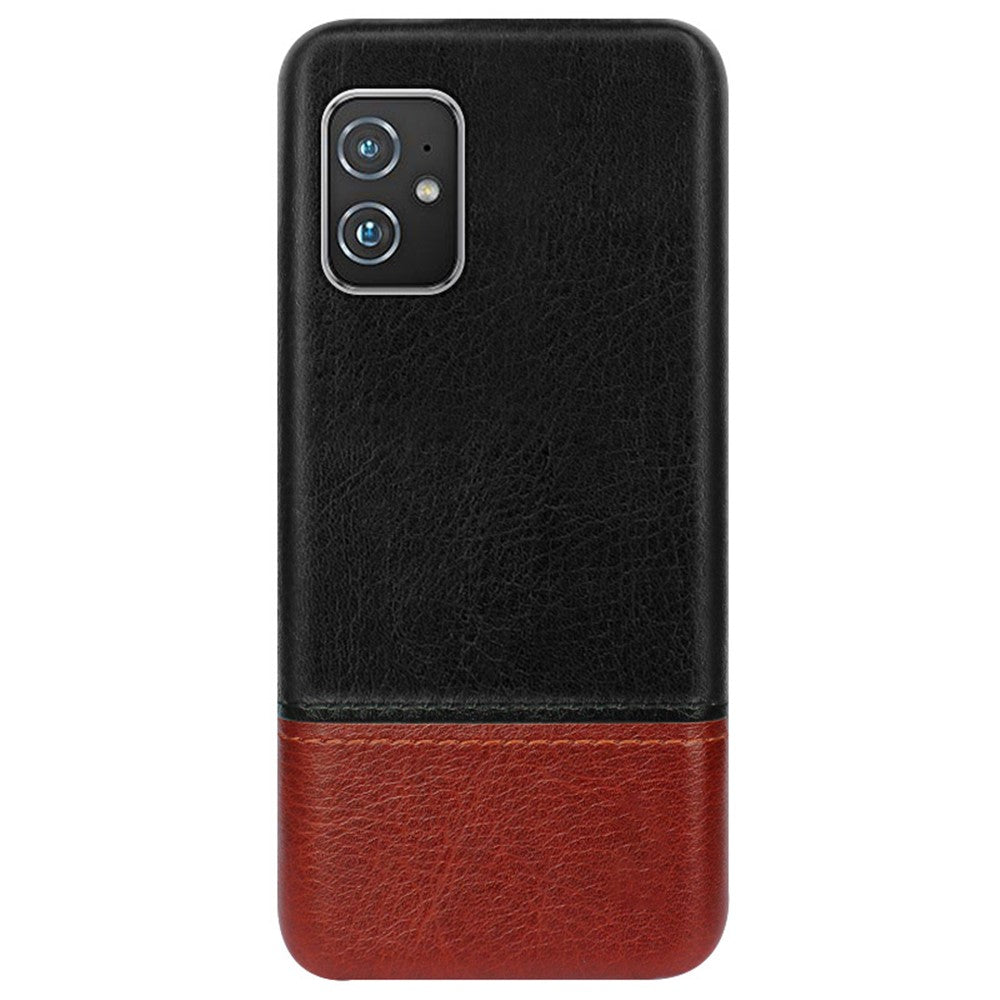 IMAK Ruiyi Series Bi-Color PU Leather Coated PC Cell Phone Back Case Shell with Screen Protector for Asus Zenfone 8 ZS590KS