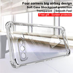 IMAK Transparent Shockproof Flexible TPU Airbag Anti-Drop Case Cover with Screen Protector Film for Asus ROG Phone 5 / 5s