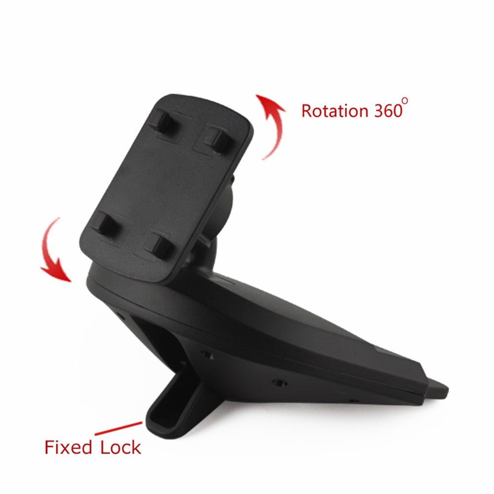 360 Rotary CD Slot Car Mount Holder for iPhone Samsung Sony etc Width: 70-92mm