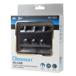 OLESSON 1523 120W Car Charger 2-USB Ports 3 Cigarette Lighter Sockets Charging Adapter