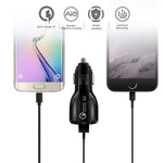 QC 3.0 Dual USB Telefon Tablet Hurtigoplader Biloplader Adapter til AiPower Opladning
