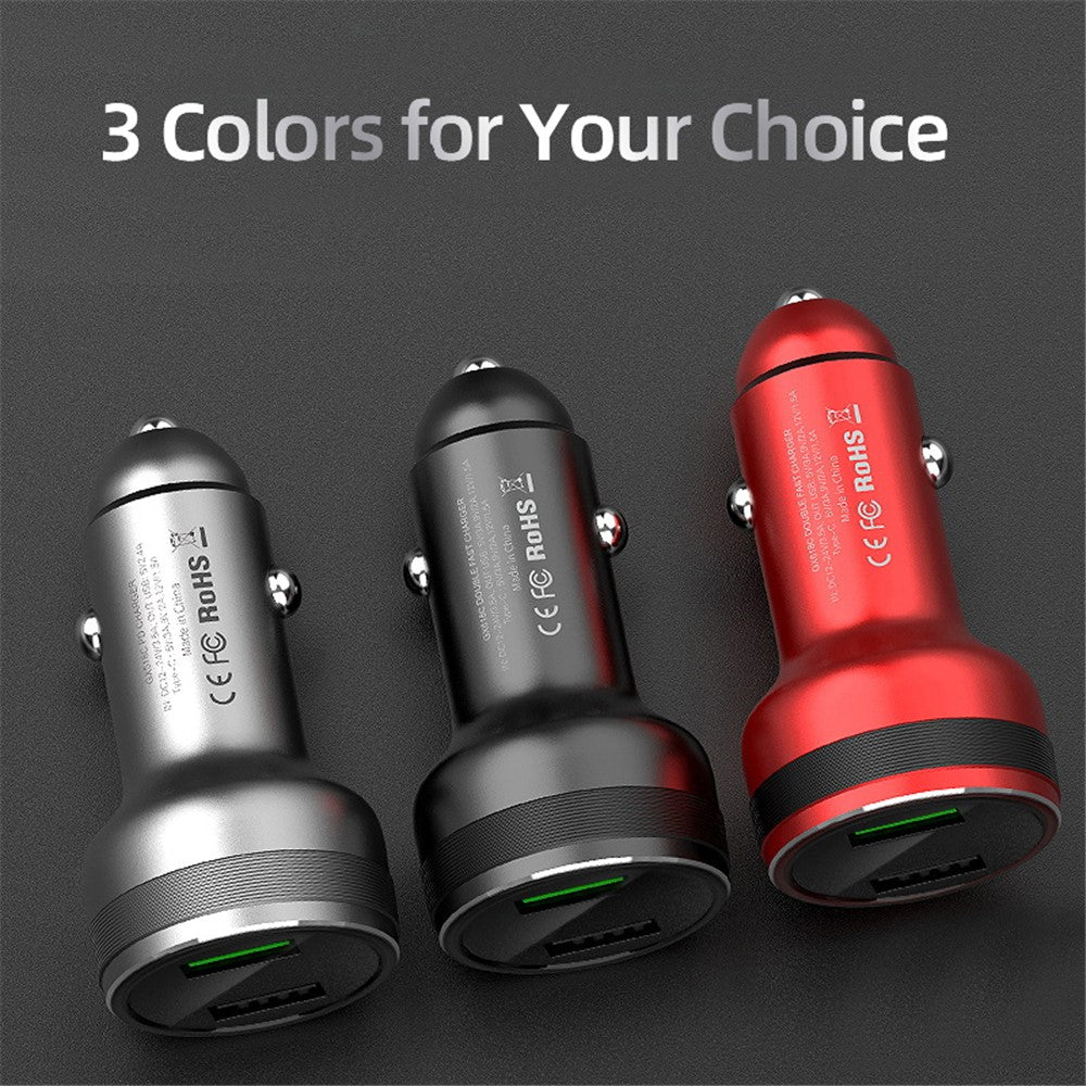 65W Dual Ports Car Charger Phone Charging Adapter for OnePlus 9R/9 Pro/8T/8 Pro/7T Pro/7/6T Warp Charge Fast Charger