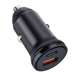 MiniPhone Type-C+USB Car Charger Adapter - 20W PD 3.0 Mini Phone Charger Fast Car Charger