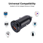 MiniPhone Type-C+USB Car Charger Adapter - 20W PD 3.0 Mini Phone Charger Fast Car Charger