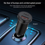 MiniPhone Type-C+USB Car Charger Adapter - 20W PD 3.0 Mini Phone Charger Fast Car Charger