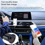 MiniPhone Type-C+USB Car Charger Adapter - 20W PD 3.0 Mini Phone Charger Fast Car Charger
