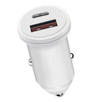 MiniPhone Type-C+USB Car Charger Adapter - 20W PD 3.0 Mini Phone Charger Fast Car Charger