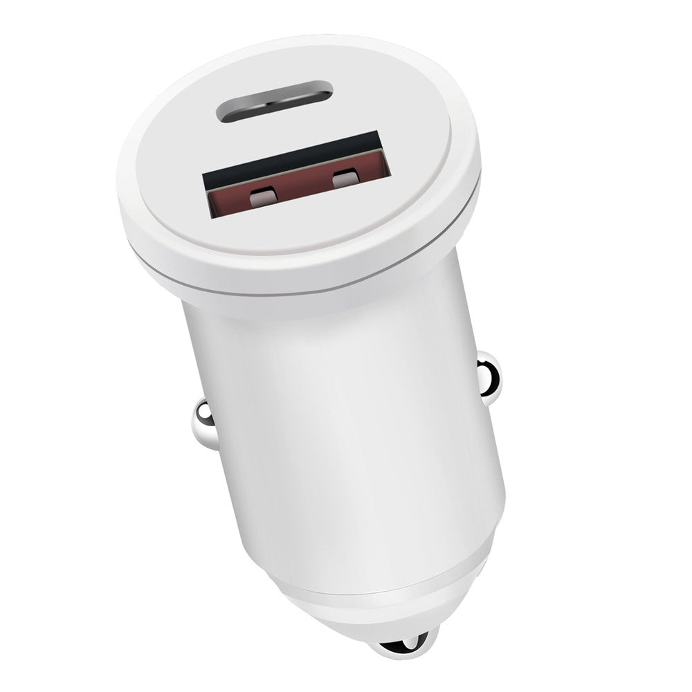 MiniPhone Type-C+USB Car Charger Adapter - 20W PD 3.0 Mini Phone Charger Fast Car Charger