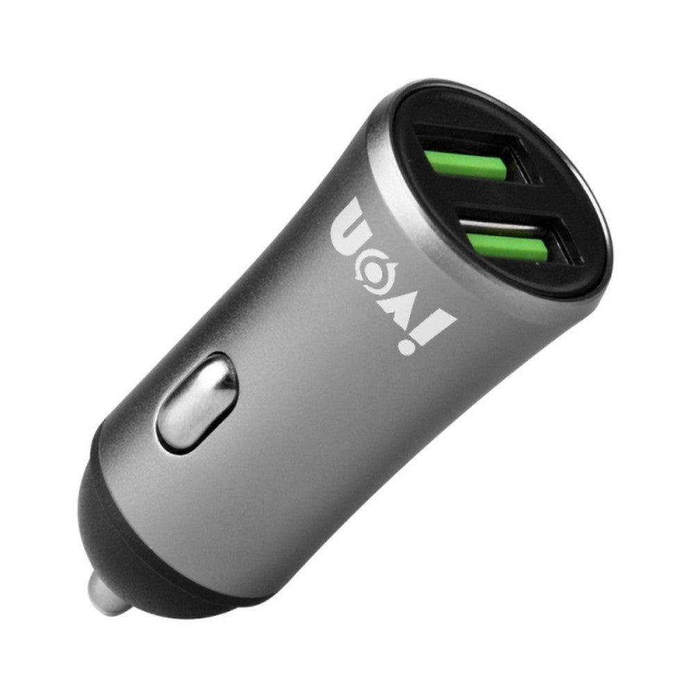 IVON CC26 5V 2.1A Dobbelt USB-port Hurtig Biloplader til Mobiltelefoner, Kameraer, Tablets, Laptops og Mere