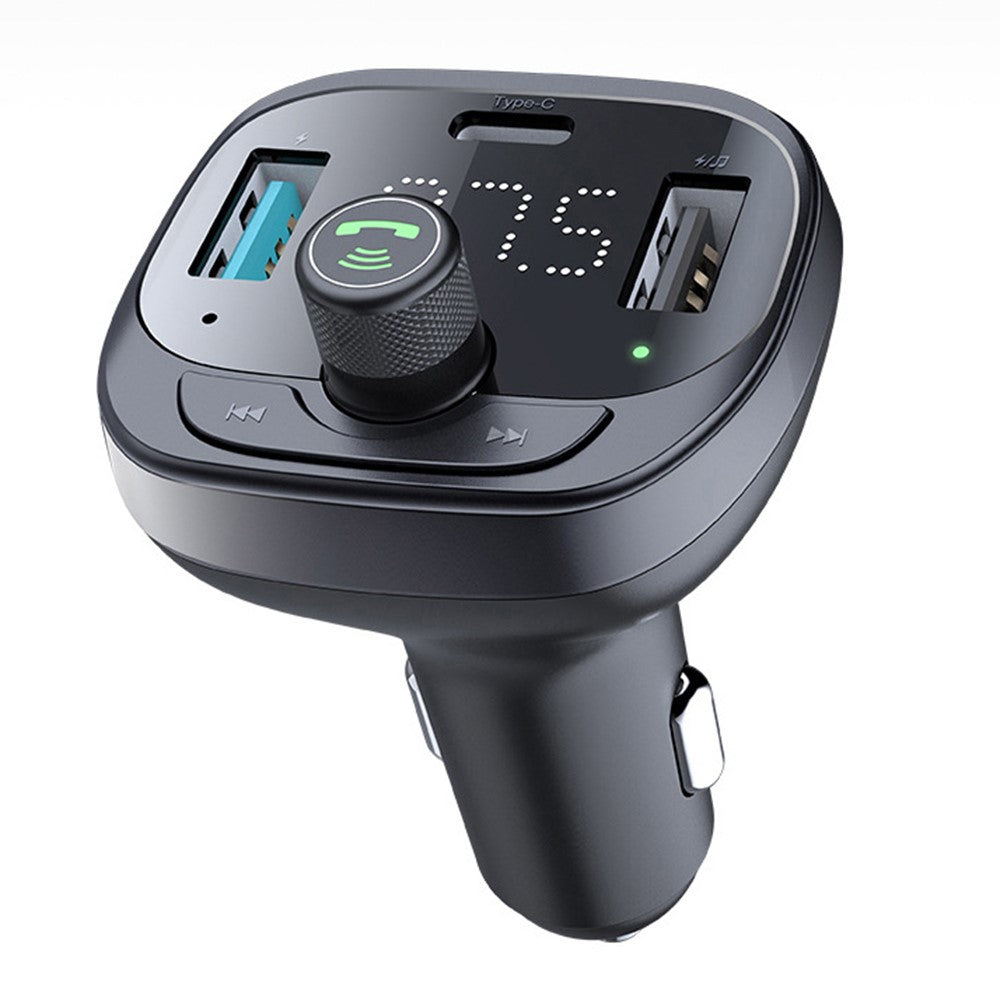 LOHEE S-21 Bluetooth-compatible Car Charger Adapter FM Transmitter QC3.0 USB Fast Charging Car Charger Support TF Card/U-disk/BT Music Player