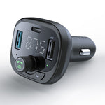 LOHEE S-21 Bluetooth-compatible Car Charger Adapter FM Transmitter QC3.0 USB Fast Charging Car Charger Support TF Card/U-disk/BT Music Player