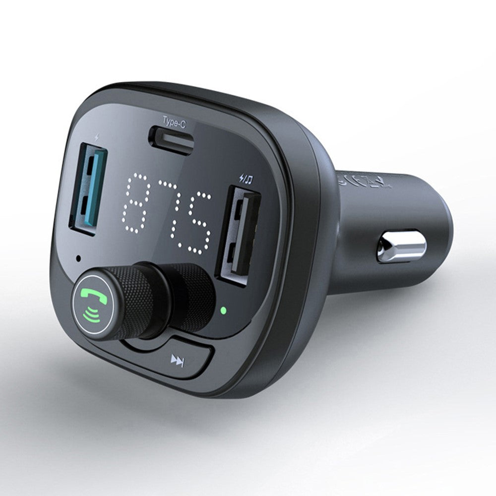 LOHEE S-21 Bluetooth-compatible Car Charger Adapter FM Transmitter QC3.0 USB Fast Charging Car Charger Support TF Card/U-disk/BT Music Player