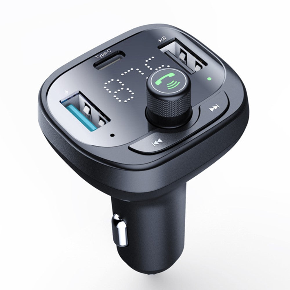 LOHEE S-21 Bluetooth-compatible Car Charger Adapter FM Transmitter QC3.0 USB Fast Charging Car Charger Support TF Card/U-disk/BT Music Player