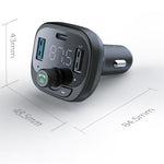 LOHEE S-21 Bluetooth-compatible Car Charger Adapter FM Transmitter QC3.0 USB Fast Charging Car Charger Support TF Card/U-disk/BT Music Player