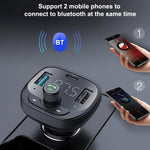 LOHEE S-21 Bluetooth-compatible Car Charger Adapter FM Transmitter QC3.0 USB Fast Charging Car Charger Support TF Card/U-disk/BT Music Player