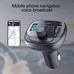 LOHEE S-21 Bluetooth-compatible Car Charger Adapter FM Transmitter QC3.0 USB Fast Charging Car Charger Support TF Card/U-disk/BT Music Player