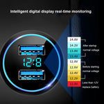 Dobbelt USB Biloplader LED Ringlys Design 5V 3.1A Hurtigoplader Universal Biltelefonoplader til Kameraer Tablets Laptops