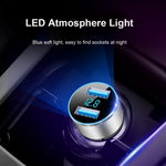 Dobbelt USB Biloplader LED Ringlys Design 5V 3.1A Hurtigoplader Universal Biltelefonoplader til Kameraer Tablets Laptops