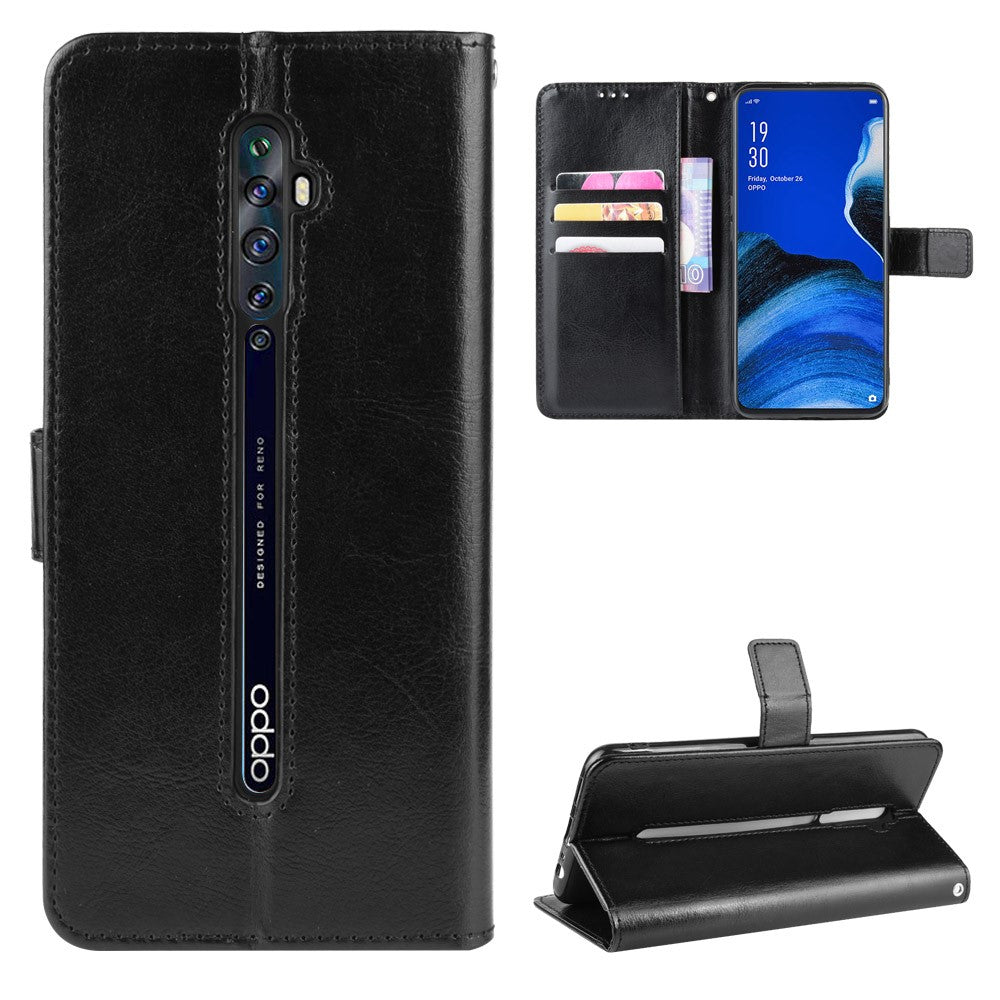 Crazy Horse Wallet Leather Stand Case for OPPO Reno2 Z/F