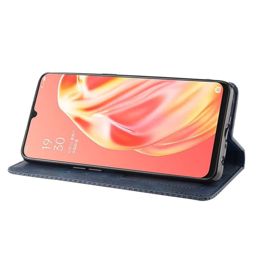Magnetiskt läderfodral i vintagestil för OPPO A91/F15