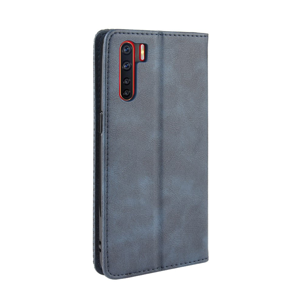 Magnetiskt läderfodral i vintagestil för OPPO A91/F15