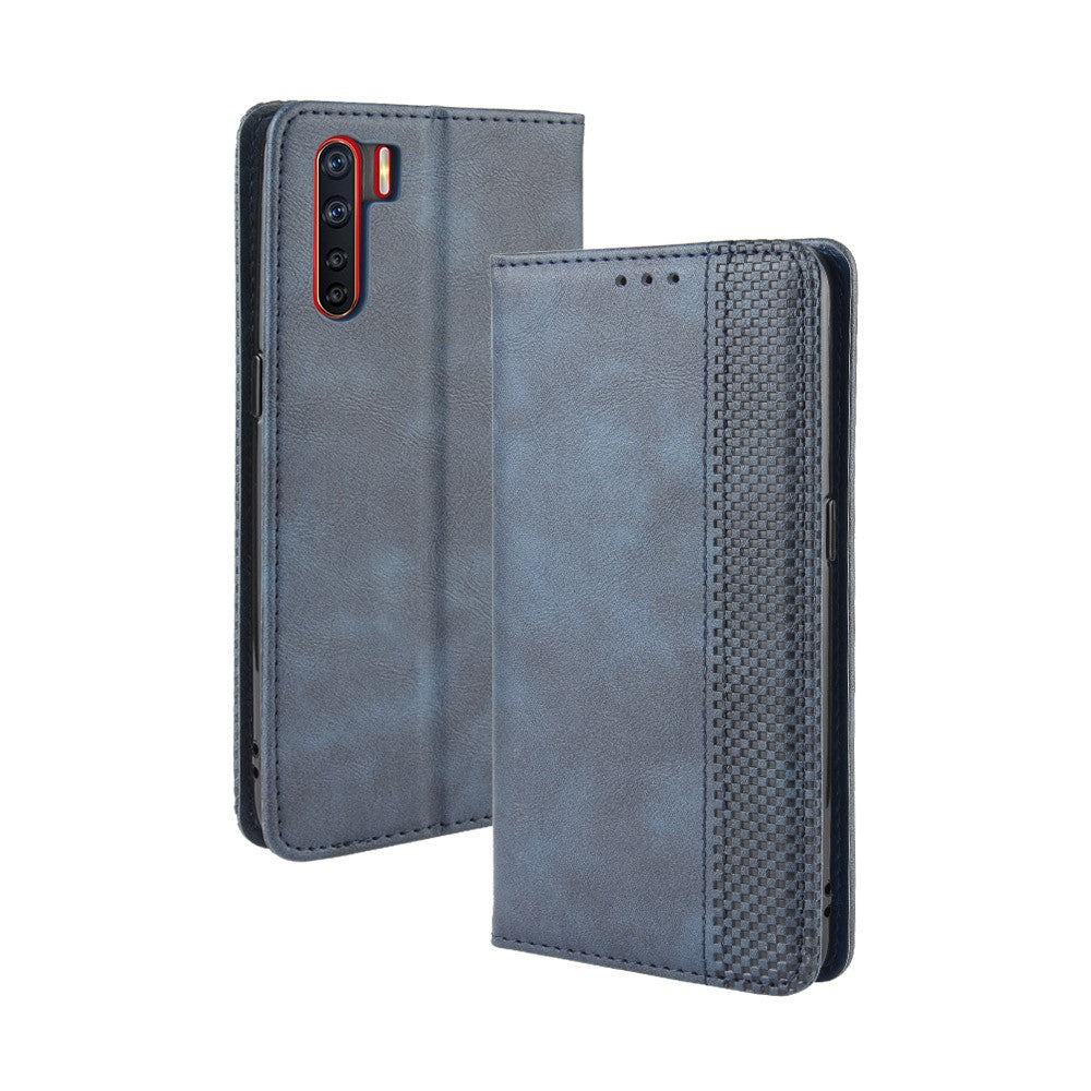 Magnetiskt läderfodral i vintagestil för OPPO A91/F15