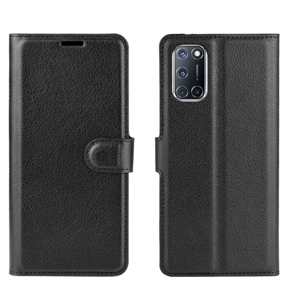 Litchi Skin Wallet Leather with Stand Case for Oppo A52 / A92 / A72