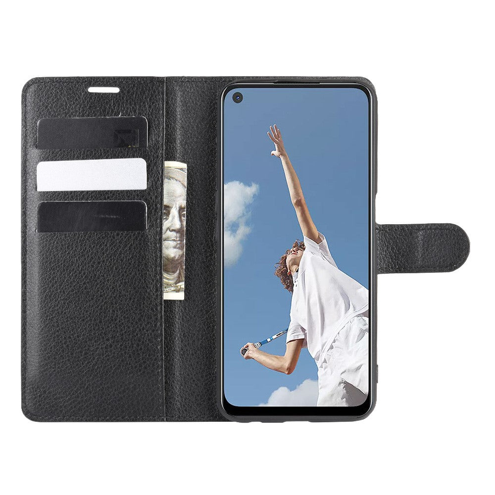 Litchi Skin Wallet Leather with Stand Case for Oppo A52 / A92 / A72
