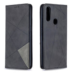 Geometriskt mönster stativ i läder med korthållare för OPPO A31 (2020) / A81