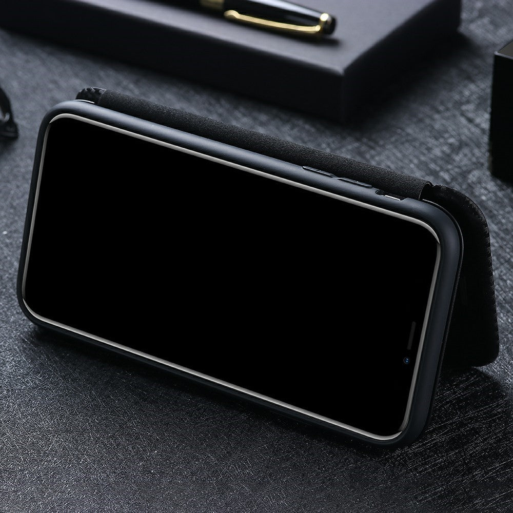 Carbon Fiber Skin Auto-absorbed Leather Cover for Oppo A92/A72/A52