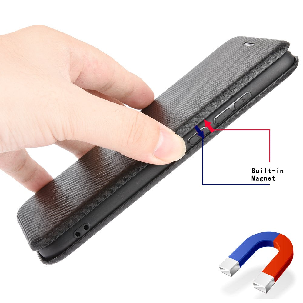 Carbon Fiber Skin Auto-absorbed Leather Cover for Oppo A92/A72/A52