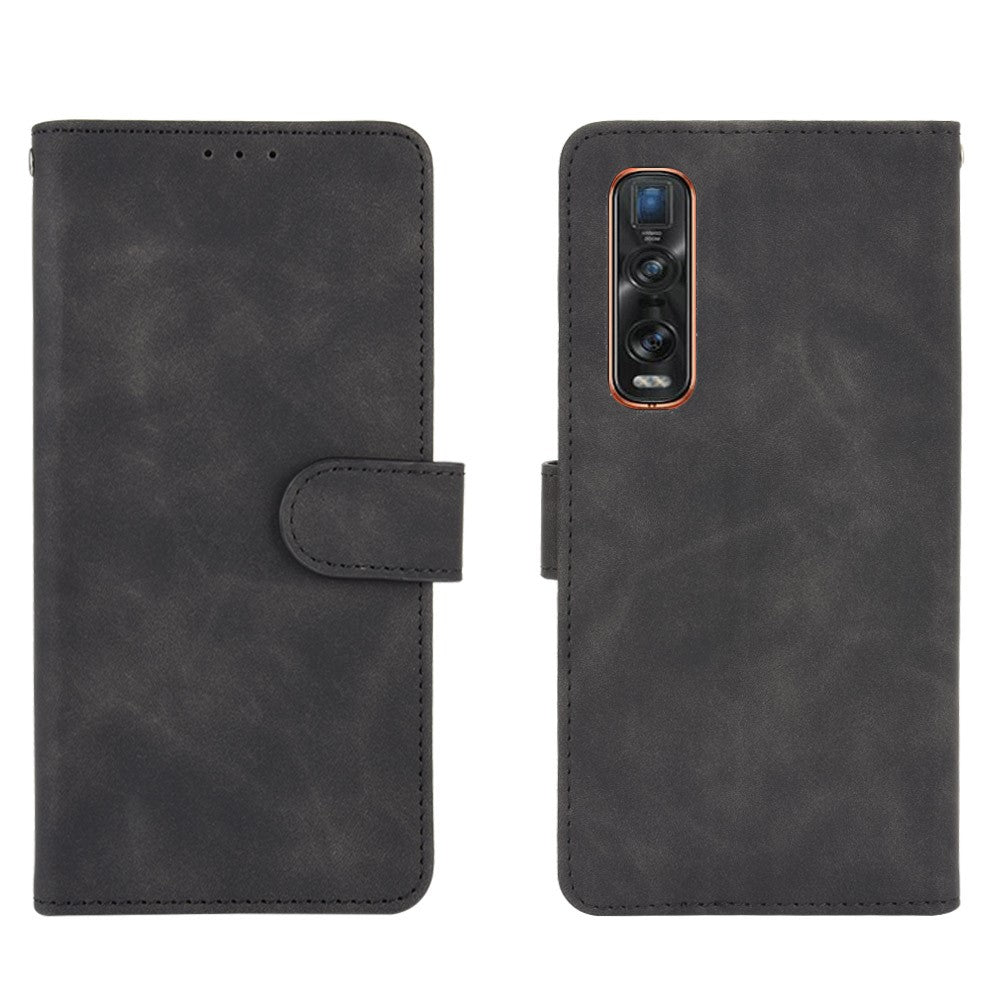 Plånboksfodral i PU-läder med skin-touch-funktion för Oppo Find X2 Pro