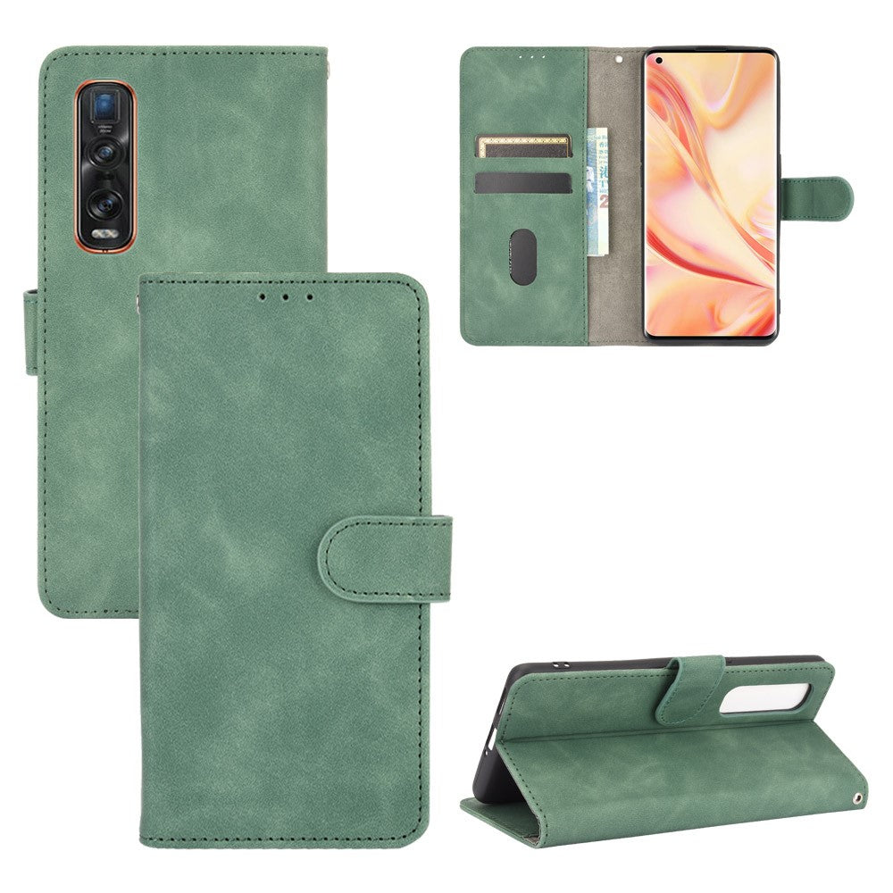 Plånboksfodral i PU-läder med skin-touch-funktion för Oppo Find X2 Pro