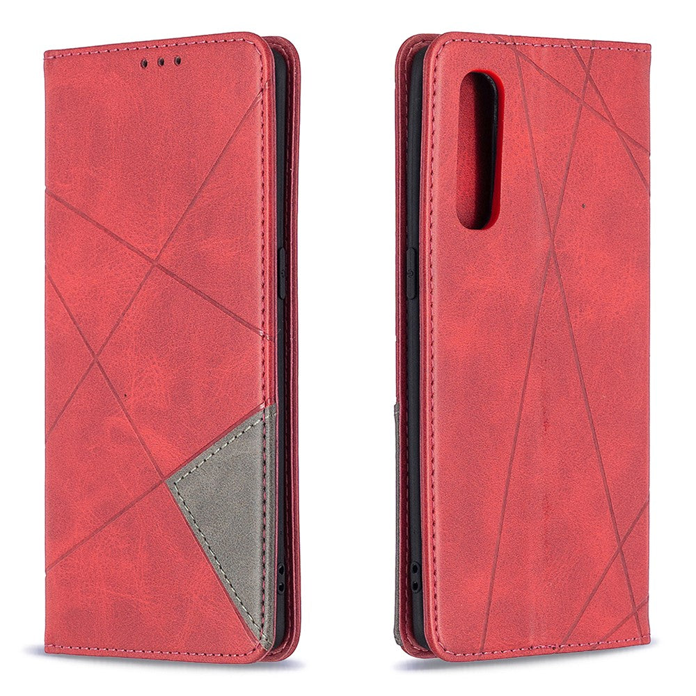 Geometriskt mönster läderfodral med korthållare för OPPO Find X2 Neo / Reno3 Pro 5G