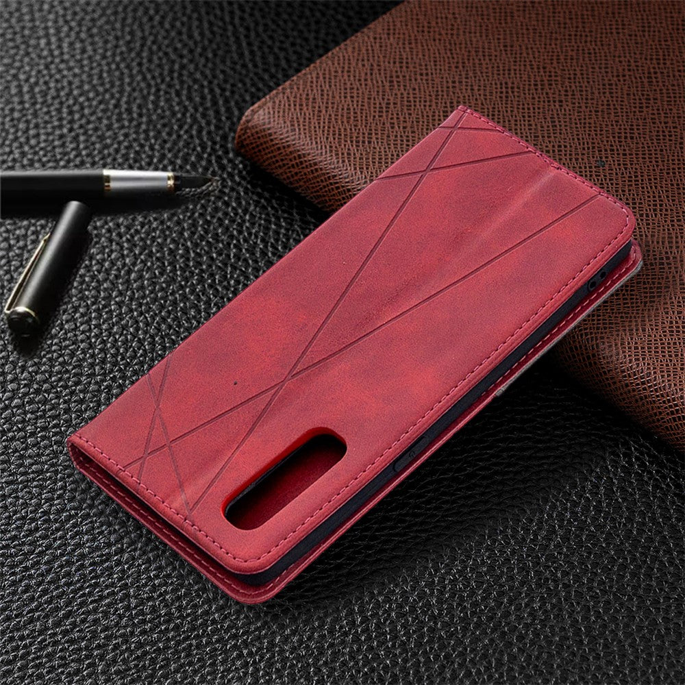 Geometriskt mönster läderfodral med korthållare för OPPO Find X2 Neo / Reno3 Pro 5G