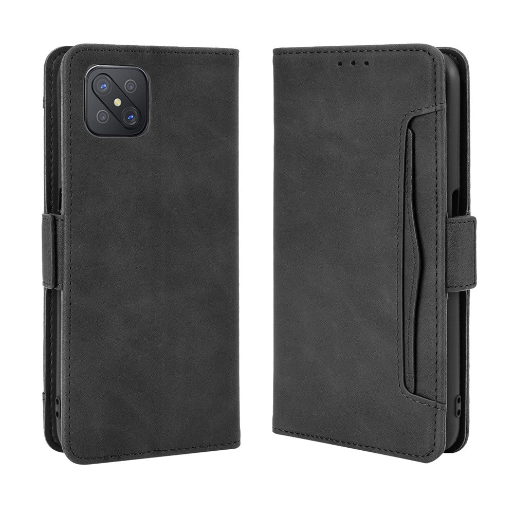 Multiple Card Slots Leather Shell Wallet Cell Phone Cover for OPPO A92s/Reno4 Z 5G with Multi-Angle Stand