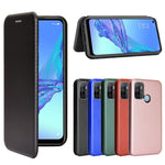 Carbon Fiber Auto-absorbed Leather Case with Card Slot for Oppo A53 (2020)/A32 (2020)