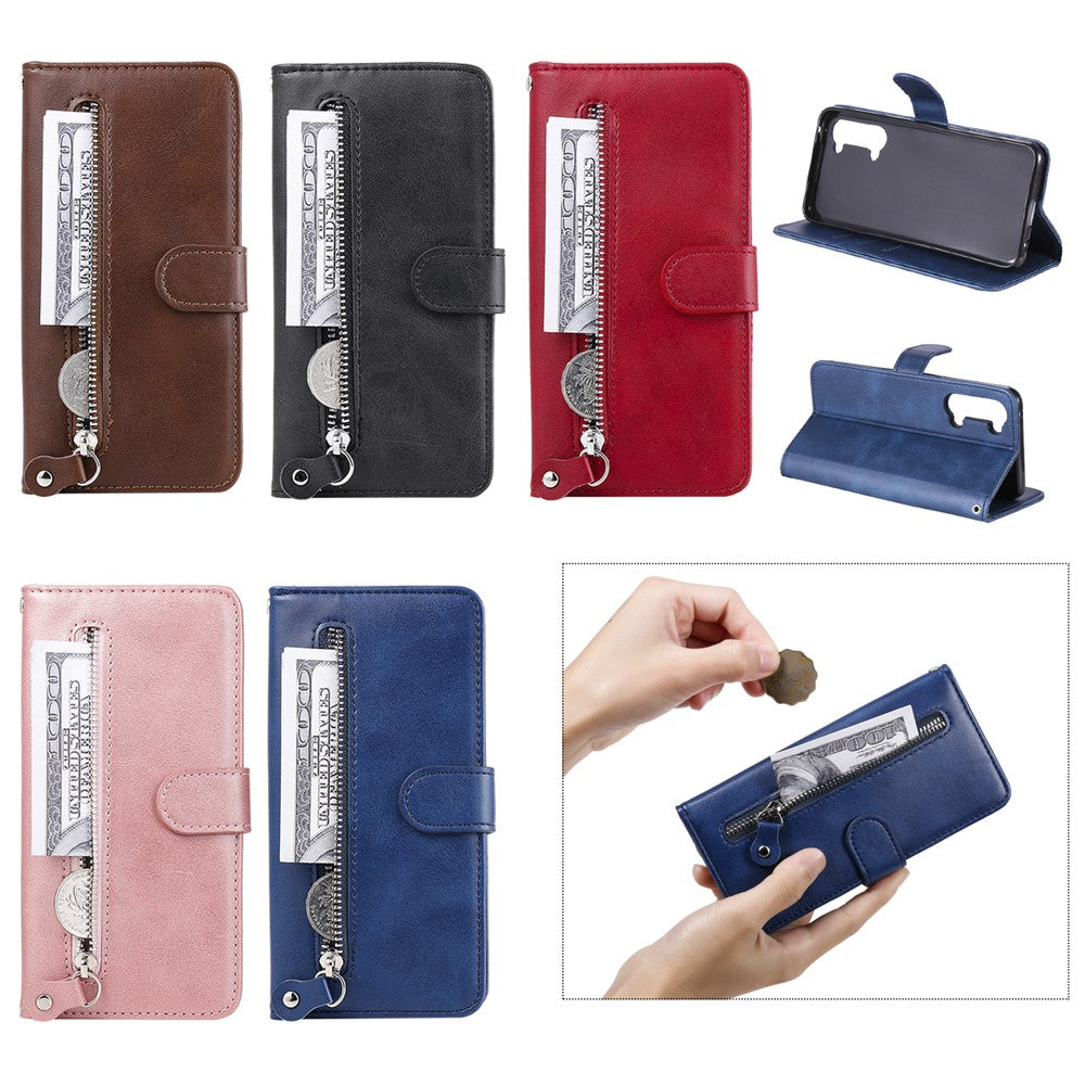 Wallet Zipper Pocket Leather Cover for Oppo Find X2 Lite/Reno3