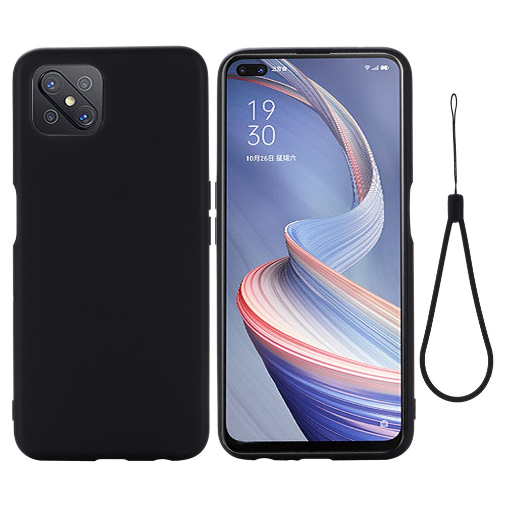 Liquid Silicone Cell Phone Cover with Strap for OPPO A92s