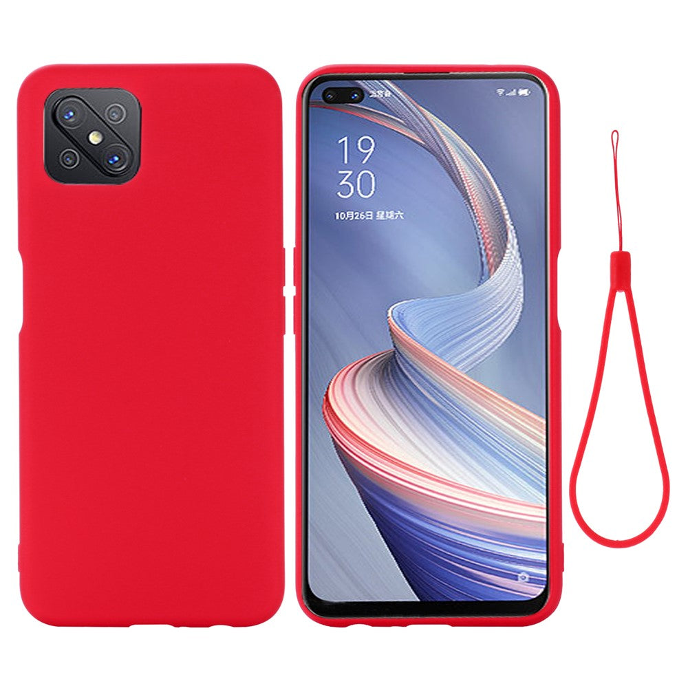 Liquid Silicone Cell Phone Cover with Strap for OPPO A92s